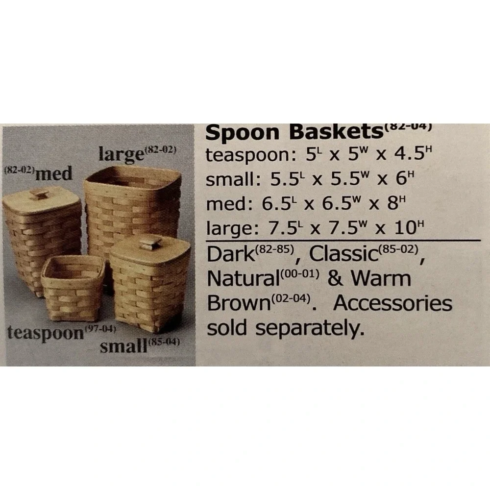 Longaberger Teaspoon Basket Set Plaid Liner & Protector 2000